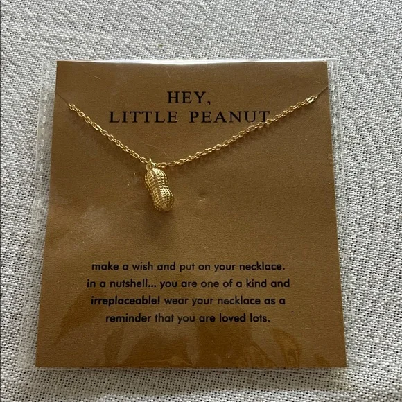 Gold Peanut Charm Necklace - Picture 1 of 4
